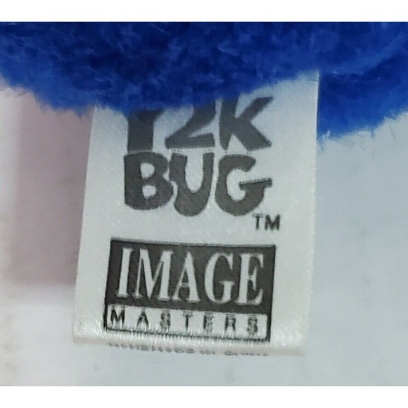 Y2K BUG Beanbag Plush Image Masters 1997 Black Blue Stuffed Toy 7" - Picture 3 of 3